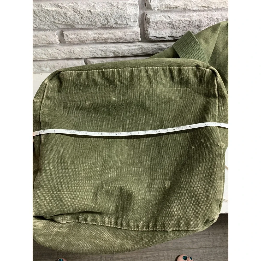 Vintage US Military Olive Drab Canvas Duffel Bag Sea Bag Top Load 36 Inch